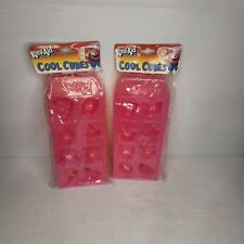 (2) Vintage Kool Aid Ice Cube Trays Molds Cool Cubes Red Blue Fruit Shapes NEW picture