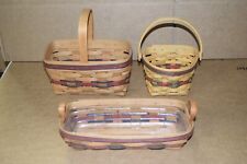 Lot of 3 Longaberger Handwoven Baskets all Initialed by their Maker picture