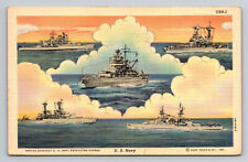 US Navy Ships Recruiting Bureau Navy Pier c1941 Postcard picture