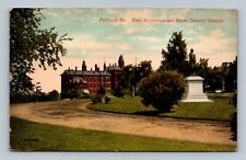 Postcard Reed Monument and Maine General Hospital, Portland ME picture