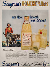 1949 Original Esquire Art Ad Advertisement SEAGRAM's Golden 49ers Gin picture