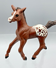 Safari Ltd Horse Figurine Brown White Spotted Appaloosa Baby Foal Trotting picture