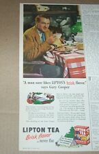 1945 print ad - GARY COOPER for Thos. J Lipton Tea drink vintage advertising picture