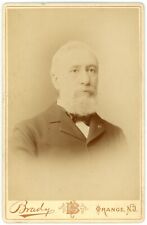 CIRCA 1880'S CABINET CARD Handsome Older Man Goatee Beard Suit Brady Orange, NJ picture