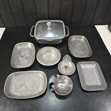 (8pc) Wilton Armetale Dish Lot Trays Bowls Plates Candle Holder Pewter Aluminum picture