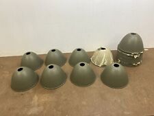 Vintage Military Lamp Shade Lot x 32 army green aluminum photography light round picture