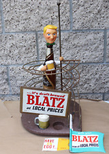 Vintage Blatz Beer Back Bar Bottle Man Egg Roller Store Display Sign Advertising picture