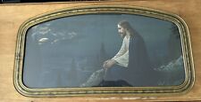 Vintage Jesus On The Mount of Mt Olives Print Religious Christian Framed 1920s  picture