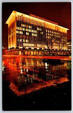Postcard Agleam By Night National Geographic Headquarter Washington Dc Vintage picture