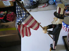 4TH OF JULY DECORATIVE TALL UNCLE SAM HOLDING A FLAG 15