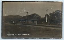Postcard RR Station Depot and Toll Bridge, Dixfield, Maine c1907-1909 RPPC A193 picture