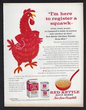 1962 CAMPBELL'S RED KETTLE Chicken Soup Mix Ad 