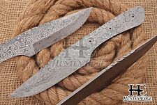 HUNTEX Custom Hand-Forged Damascus 230 mm Full-Tang DIY Hunter Blank Blade Knife picture