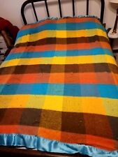 Vintage Satin Trim Plaid Blanket picture