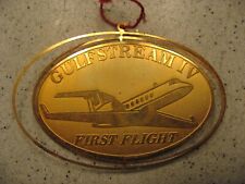 Vintage Gulfstream IV First Flight Brass Christmas Ornament picture