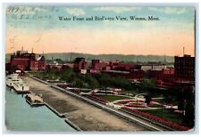 1915 Water Front Birds Eye View Exterior Building Winona Minnesota MN Postcard picture