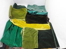 LOT OF VINTAGE GREEN VELVET PIECES FABRIC REMNANTS  CRAFTS SEWING ART PROJECTS picture
