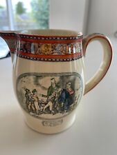 Antique Adams Tunstall Creamer Jug - Dickens Oliver - Hand Painted 13 Cm Tall picture