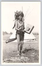 Postcard RPPC Photo Indian Native American Black Elk Buffalo Man Vintage picture