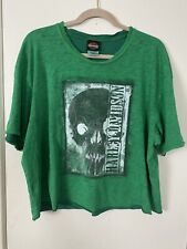 Harley Davidson Cut Off Crop Heather Green Tshirt Manchester New Hampshire XL picture