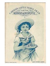 c1890's Victorian Trade Card Carter's Little Nerve Pills, Medicine picture