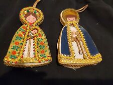 Koestel MARY JESUS JOSEPH Christmas Ornaments West Germany? Vintage picture