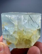 649.50 Cts beautiful terminated aquamarine crystal with black tourmaline @pak picture