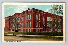 Milton PA-Pennsylvania, Panoramic View High School, c1927 Vintage Postcard picture