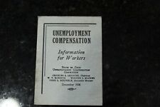 Vintage 1938 State Of Ohio Unemployment Compensation Information Booklet picture