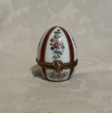 Limoges Rehausse Main Hinged Egg Trinket Box picture