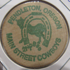 Vintage Main Street Cowboys Pendleton, OR Wooden Nickel - Token Oregon picture