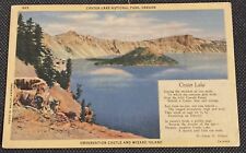 Vintage Crater Lake NP Linen 1937 Postcard picture