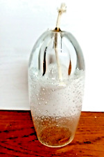 Hand Blown Polish Art Glass Oil Lamp Bubbles Poland -  picture