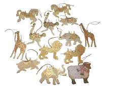 Set 13 Merrimack Carousel Animals  Gold Stamped Die-Cut Ornament 1981 picture