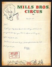 Miller Bros. / Rupp's Circus Letterhead Elephant 1964 Scarce picture
