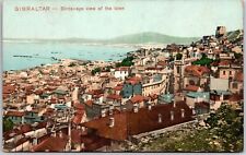 Gibraltar - Bird's Eye View of the town Buildings and Houses Ocean View Postcard picture