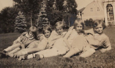 5i Photograph Group Portrait Girls Friends Front Yard 1930's  picture