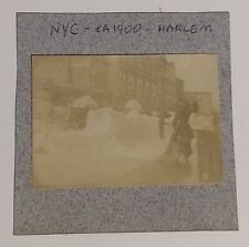 Vth Photo Harlem NYC Ca. 1900 Street Snow Storm African American Child Shovel NY picture