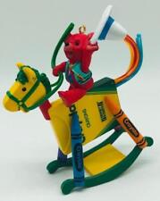 1997 Bright Rocking Colors Hallmark Ornament Crayola Rocking Horse 9th In Series picture