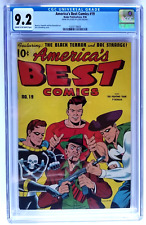 AMERICA'S BEST COMICS #15 CGC NM- 9.2 NEDOR 1945 SCHOMBURG COVER. HIGHEST GRADED picture