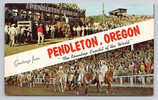 Postcard Greetings From Pendleton Oregon The Roundup Capital Of The World picture