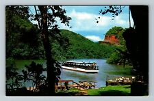 Kauai HI-Hawaii, Motor Boat Landing At Fern Grotto Vintage Souvenir Postcard picture