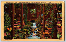 Brook Through World Famous Dining Room Brookdale Lodge California Postcard picture
