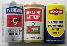 Vtg. Collectible Size C Batteries Ray-O-Vac, Kmart, and Eveready #935 picture