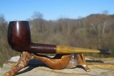Medico Imported Briar Carved With Yellow Stem Tobacco Smoking Estate Pipe Vtg picture