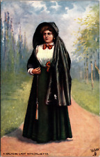 Tuck Postcard Malta   - Lady with Faldetta picture