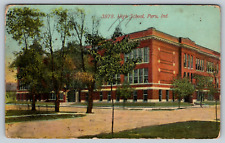 c1910s High School Peru Indiana Antique Postcard picture
