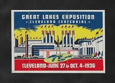 Vintage Paper: Window Sticker; 1936 Great Lakes Exposition; Cleveland, Ohio picture