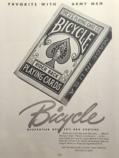 Bicycle Rider Back Playing Cards Cincinnati Army Favorite Vintage Print Ad 1944 picture