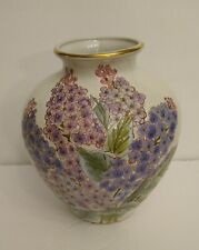 Vintage Andrea By Sadek Vase Purple Pink LILAC Floral Hand Painted 9
